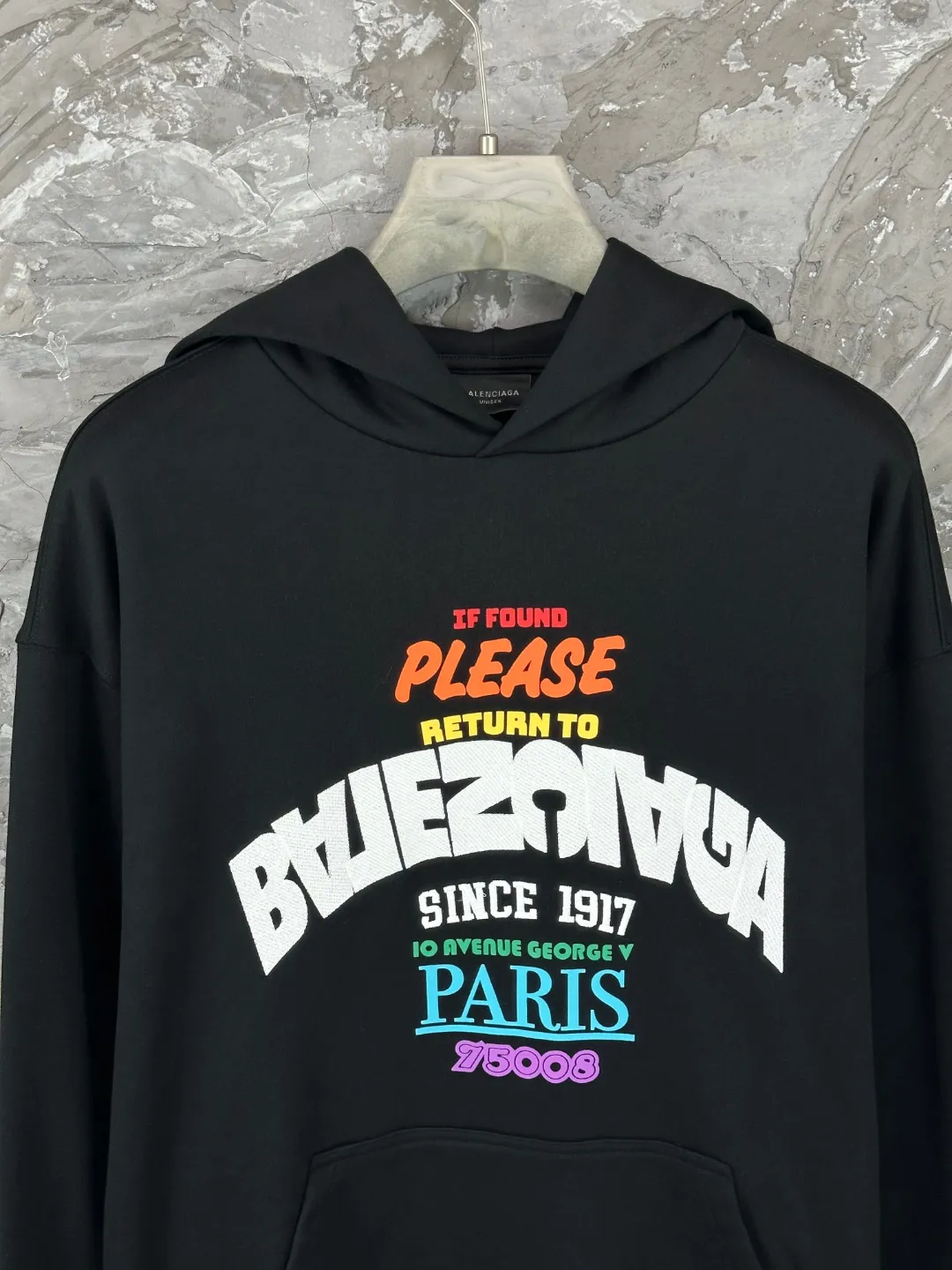 BALENCI*GA LOGO . . . . . 460g . Same Style -Color：Black -SIZE：Xs S M L 8988#